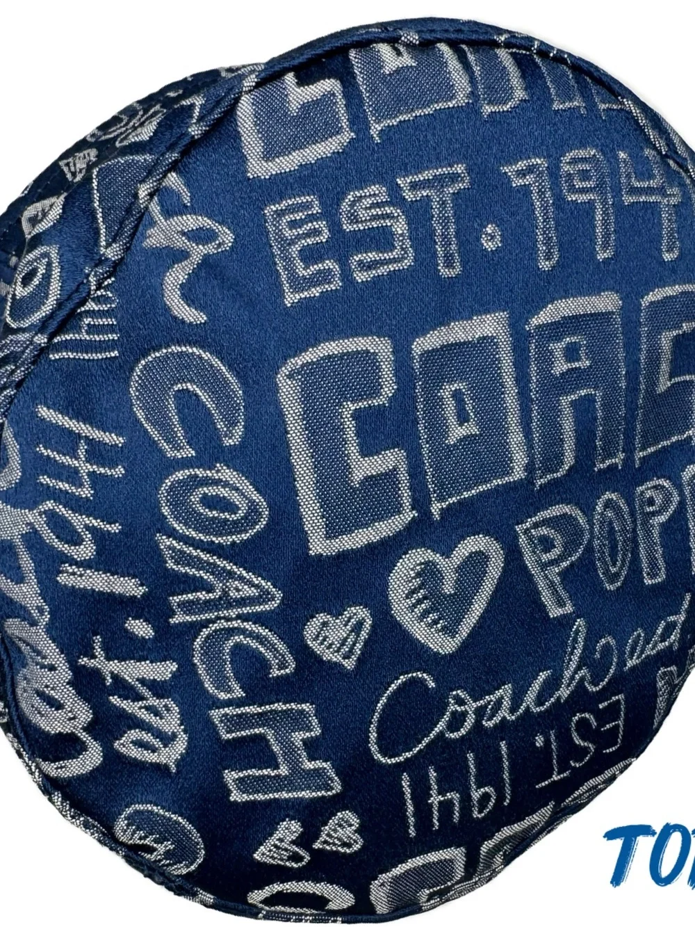Coach Y2K Poppy Blue Graffiti Script  Story Patch Sara Bucket M/L Hat 80913 NWT